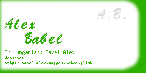 alex babel business card